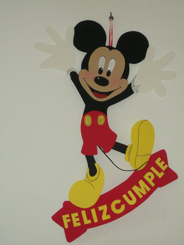 Cartel Cumpleaños - Mickey - Goma Eva 53 X 36 Cm