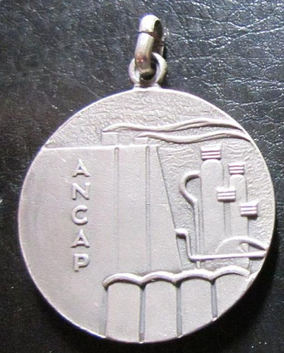 Antigua Medalla Ancap 30 Años Funcionario Plata