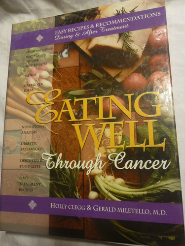 Libro Cocina Saludable, Eathing Well Through Cancer, U S A