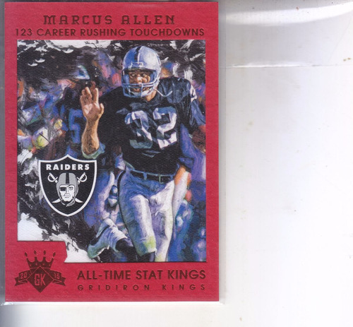 2015 Gridiron Kings Framed Red All Time Stat Marcus Allen