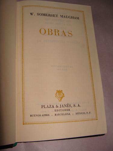 W. Somerset Maugham , Obras 1961 , 759 Paginas (Usado)
