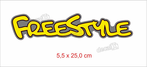 Adesivo Emblema Freestyle Resinado Amarelo Rs07