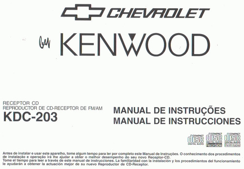 Manual Proprietario Som  Chevrolet Kenwood Kdc-203