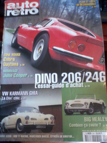 Revista Auto Retro Autos De Epoca Ferrari Dino, Karmann Etc