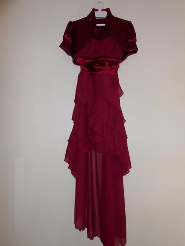 Vestido Elegante Color Vino Tinto Talla M