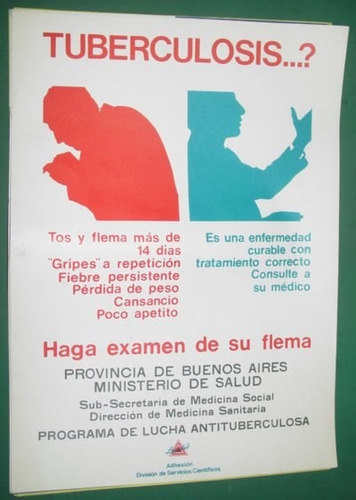 Cartel Antiguo Ministerio Salud Buenos Aires Tuberculosis