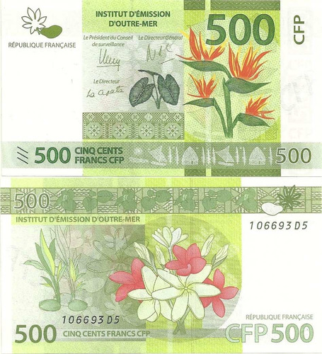 Billete French Pacific Territories 500 Francos Año 2014