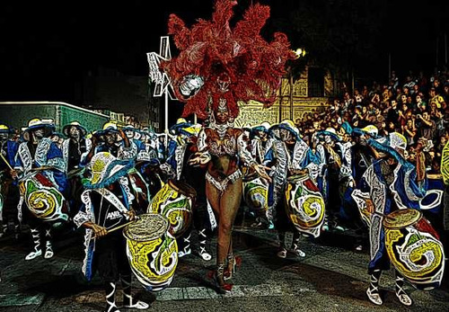 Desfile De Carnaval Tambores Y Vedette - Lámina 45 X 30 Cm.