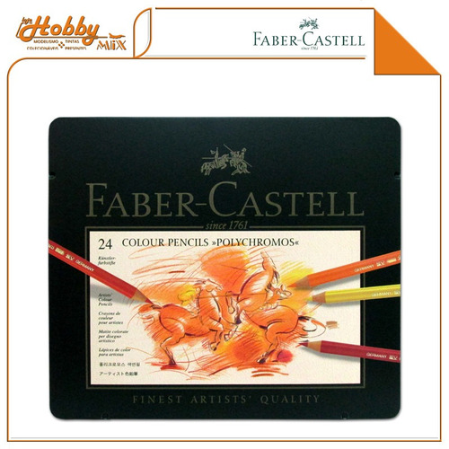 Lápis De Cor Polychromos 24 Cores Faber Castell Estojo Metál