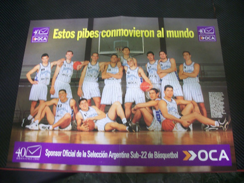 Imagen 3 de 5 de Poster De Basquet Lote De La Seleccion Argentina