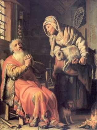 Tobit Y Ana Con La Cabra - Rembrandt - Lamina 45 X 30 Cm.