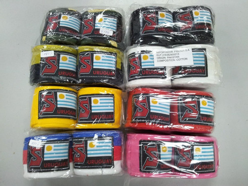 Imagen 5 de 6 de Vendas De Boxeo De 4m! Varios Colores! Con Dedo Y Velcro