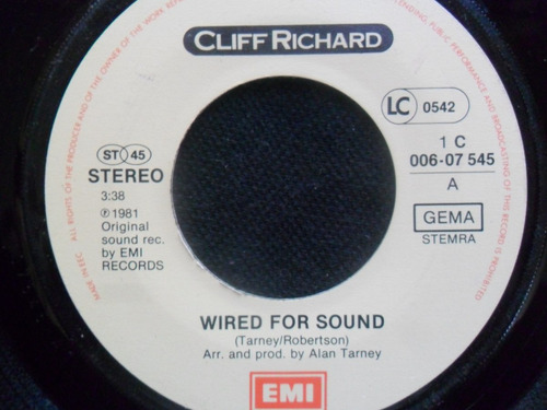 Single Cliff Richard Temas Hold On - Wired For Soun