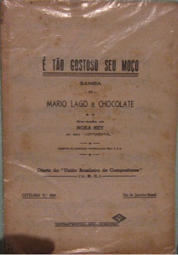 Mario Lago & Chocolate - É Tão Gosto Seu Moço - Partitura