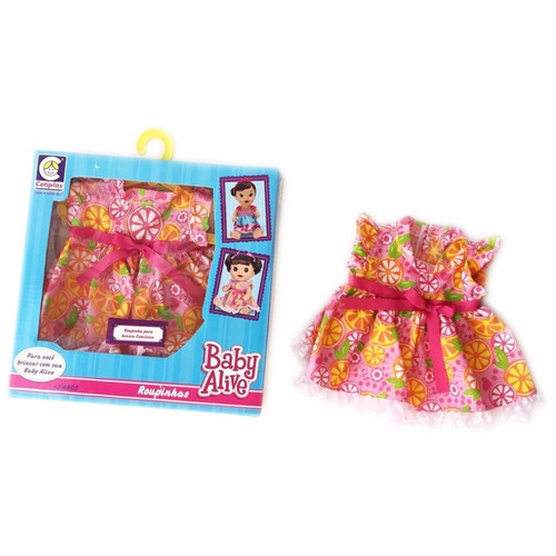 Roupinha Para Boneca Baby Alive Vestido Rosa Com Laço