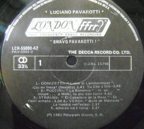 Bravo Pavarotti 2 Discos Lp Vinilo (Usado)