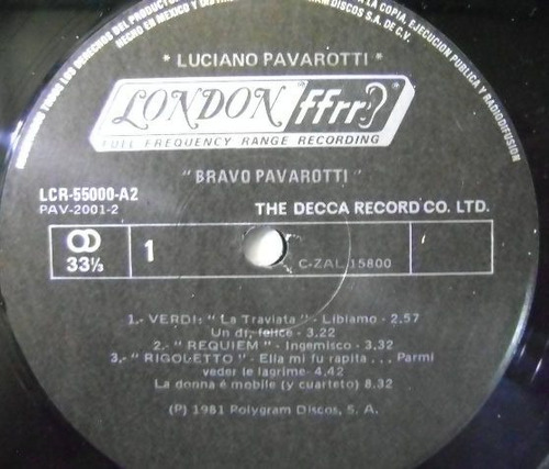 Bravo Pavarotti 2 Discos Lp Vinilo (Usado)