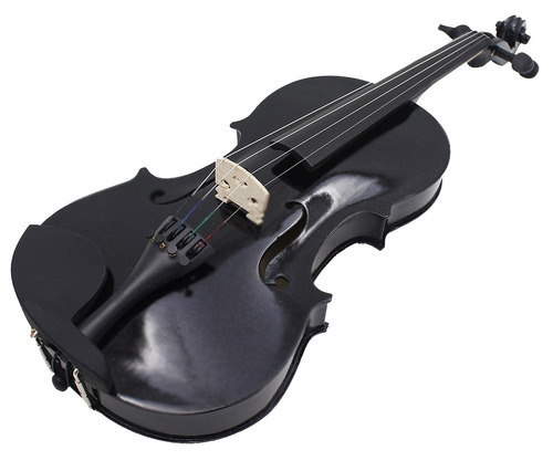 Violino 4/4 Preto Estojo Luxo Arco Breu Barato Adulto