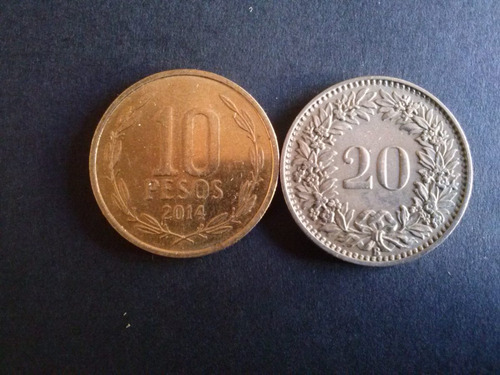Moneda Suiza 20 Rappen Ceca B Níquel 1939 (22a)