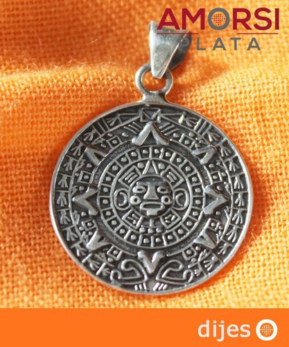 Dije De Calendario Azteca En Plata Ley .925