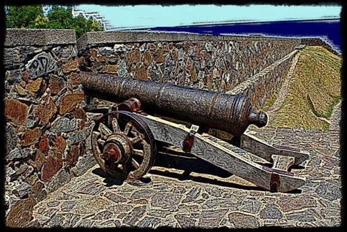 Cañon Del Fuerte De Colonia Del Sacramento - Lámina 45x30cm.