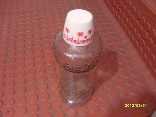 Botella De Vidrio Granulado Transparente Con Tapa Plastica