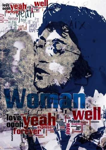 Musica - John Lennon - Woman - Lamina 45 X 30 Cm.