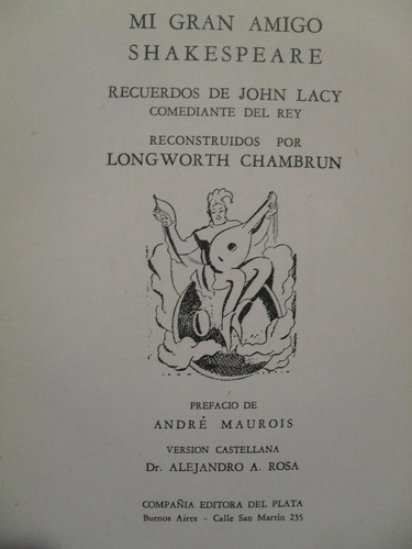 John Lacy - Mi Gran Amigo Shakespeare - Longworth Chambrun (Usado)