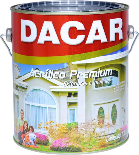 Pintura Latex Acrílico Dacar Premium Interior Exterior 3,6l