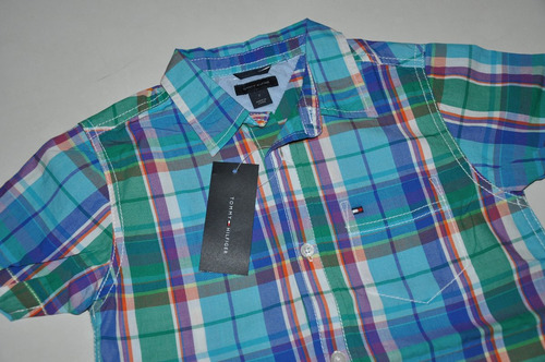 Camisa Xadrez Infantil Juvenil Manga Curta Tommy Hilfiger | Mercado Livre