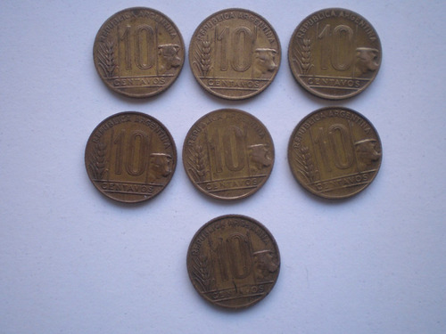 Argentina 10 Centavos 1943 1946 1947 1948 1949 1950 Km#41