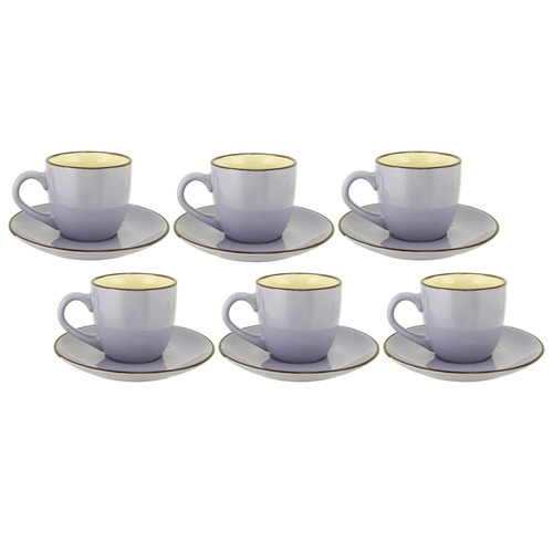 Juego Set Vajilla 6u Ceramica Taza Plato 220cc Morfi