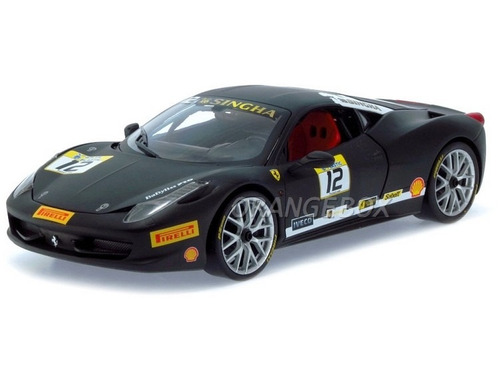 Ferrari 458 Itália Challenge 1:18 Hot Wheels Preto Bct90