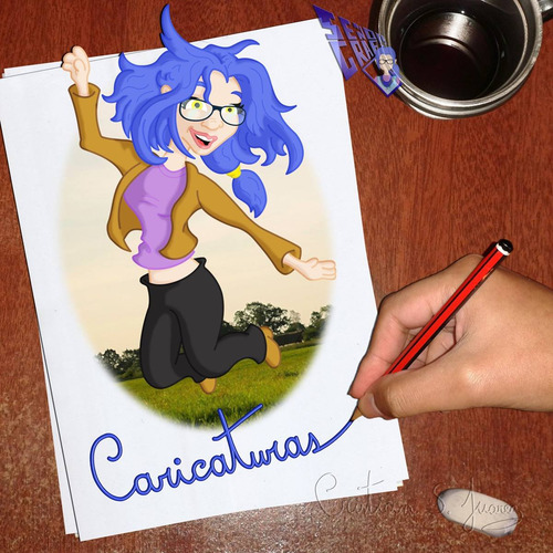 Caricatura Digital Personalizada Diseño Vectorizado