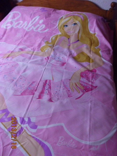 Barbie!! Divino Cubrecama O Colcha Infantil 1plaza Nueva