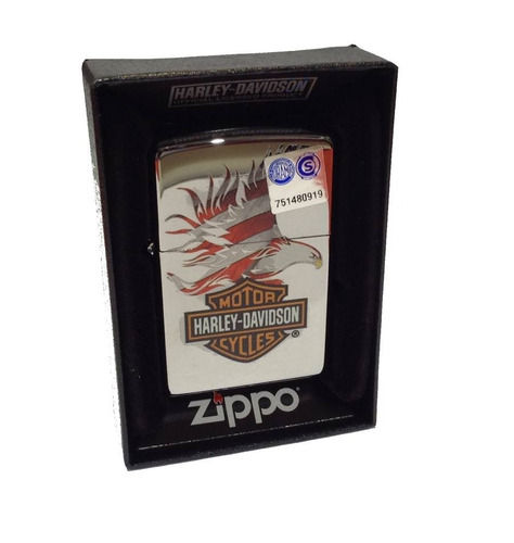 Imagen 1 de 2 de Encendedor Zippo Harley American Flag Made In Usa 28945