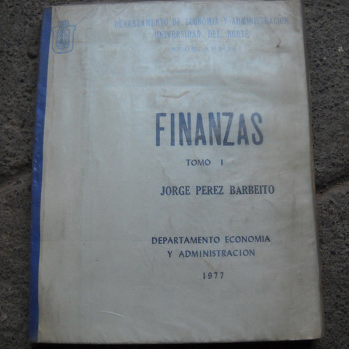 Finanzas, Tomo 1 Jorge Perez Barbeito, Departamento De Econo