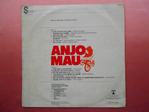 Lp Trilha Sonora Novela Anjo Mau P/1976-internacional