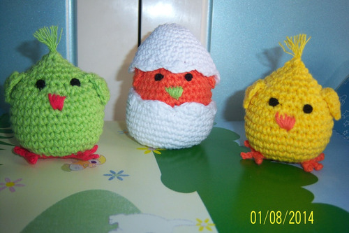 Souvenirs Pollito Tejido Al Crochet + Cascaron P/nacimientos