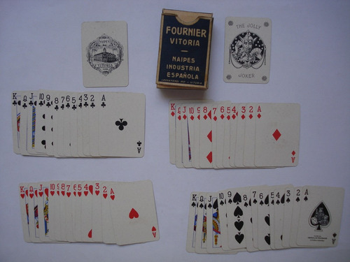 Antiguos Naipes Barajas Poker Miniatura Fournier D Colección