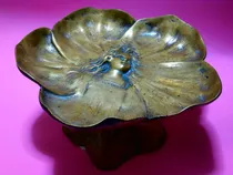 Comprar Antiguo Centro De Mesa Tarjetero Bronce Firmado - Firmado -
