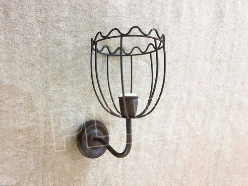 Aplique Pared Pantalla Mini 1 Brazo - Jaula Hierro Óxido