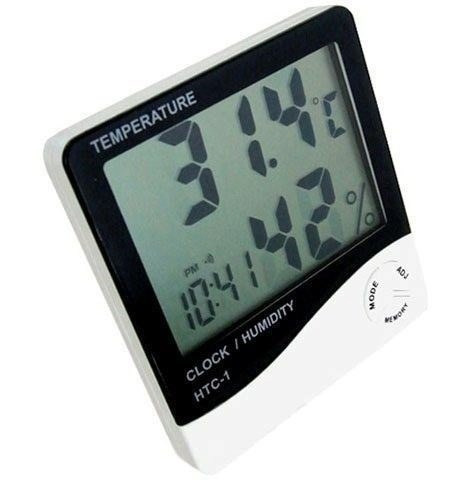 Higrometro Digital Termometro Medidor De Humedad Reloj Eg