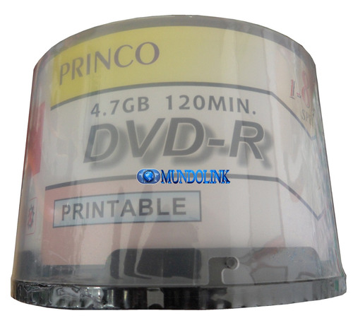 Dvd Imprimible Princo 50 Unidades 8x 4.7 Gb Para Impresión
