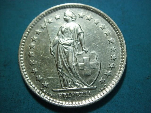 Moneda Suiza Dos Francos 1963 Plata