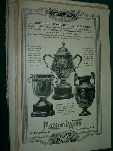 Publicidad Antigua Clipping Mappin & Webb Plateria Trofeos