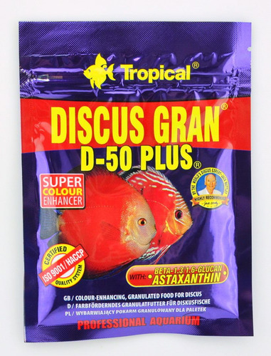 Ração Para Peixe Discus Gran D-50 Plus 20g Sachet Tropical