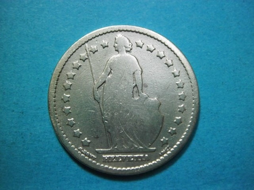 Suiza Moneda Un Franco 1887 B Plata Ley 0.835 Envió Gratis