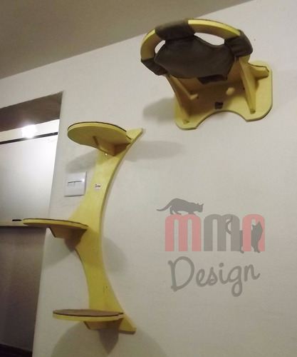 Imagem 3 de 4 de Trio De Prateleiras Moduladas, Árvore Para Gato