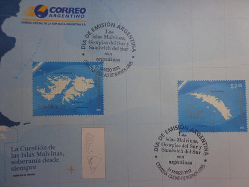 Sobre Conmemorativo Soberania De Las Islas Malvinas Y Sur